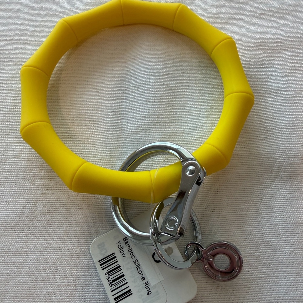 Oventure O-Ring Bamboo Yellow Silicone Key Ring New with Tags